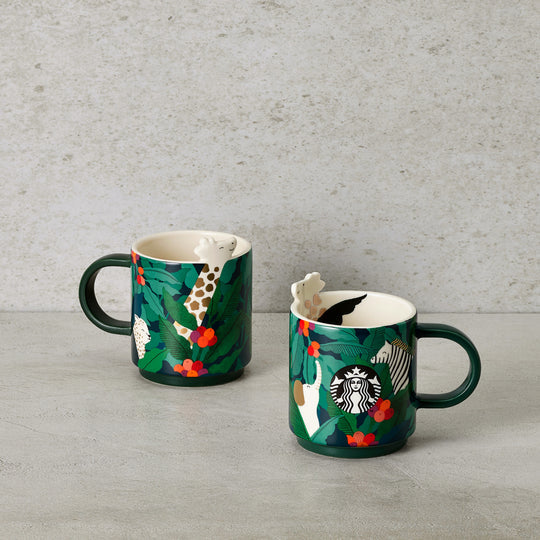 Hong Kong Starbucks - 10OZ SAVANNAH ANIMALS GREEN MUG