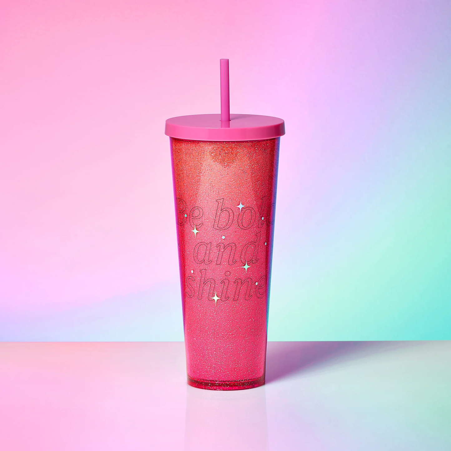 Hong Kong Starbucks - 24OZ BE BOLD AND SHINE GLITTER PINK COLD CUP