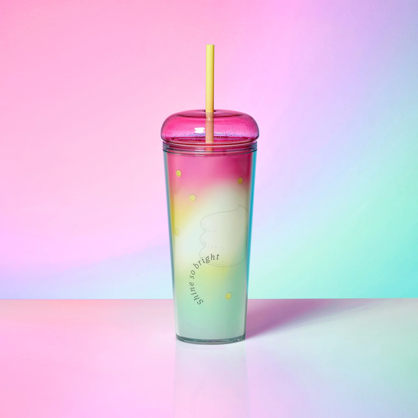 Hong Kong Starbucks - 16OZ SHINE SO BRIGHT GRADIENT RAINBOW COLD CUP