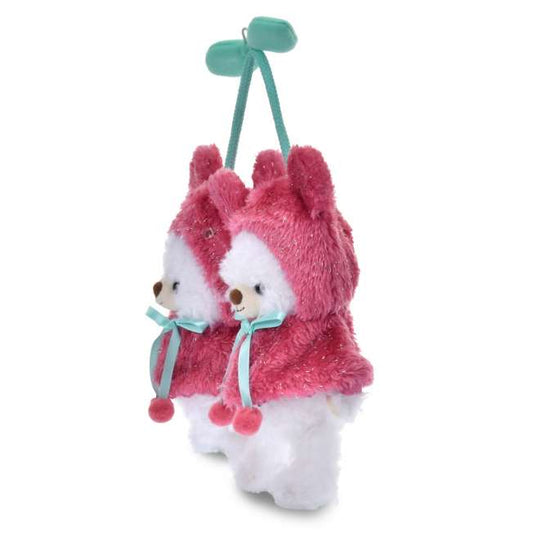 A costume in a shape of Poncho Mickey Cherry for UniBEARsity Keychain from Disney Store Japan.