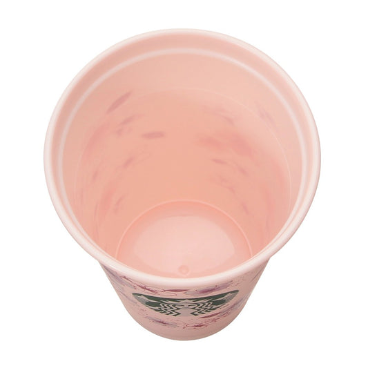 Starbucks Japan SAKURA Shine Brightly 2026 collection merchandise. Limited edition series featuring glitter pink stainless bottles, Stanley collaboration tumblers in pink gradient, and color-changing cups. The design theme highlights vivid spring colors, metallic gold accents, and bright cherry blossom patterns.
