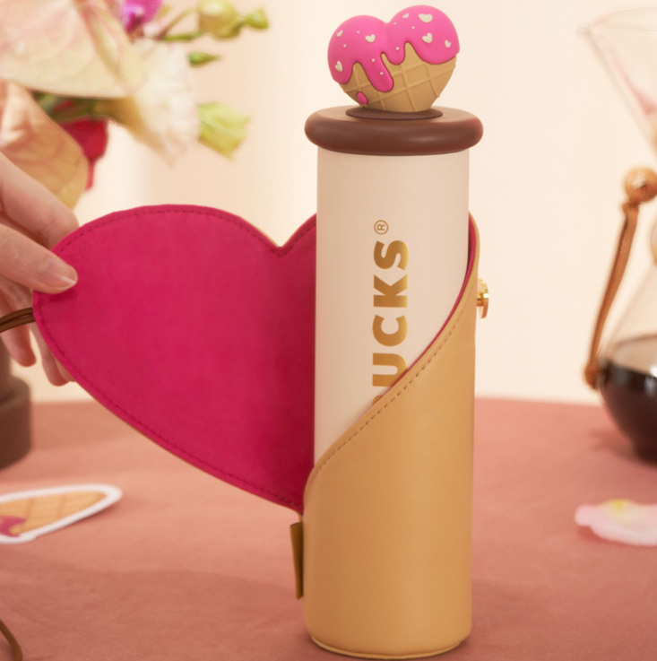 China Starbucks - 330ml Heart Biscuit Tumbler