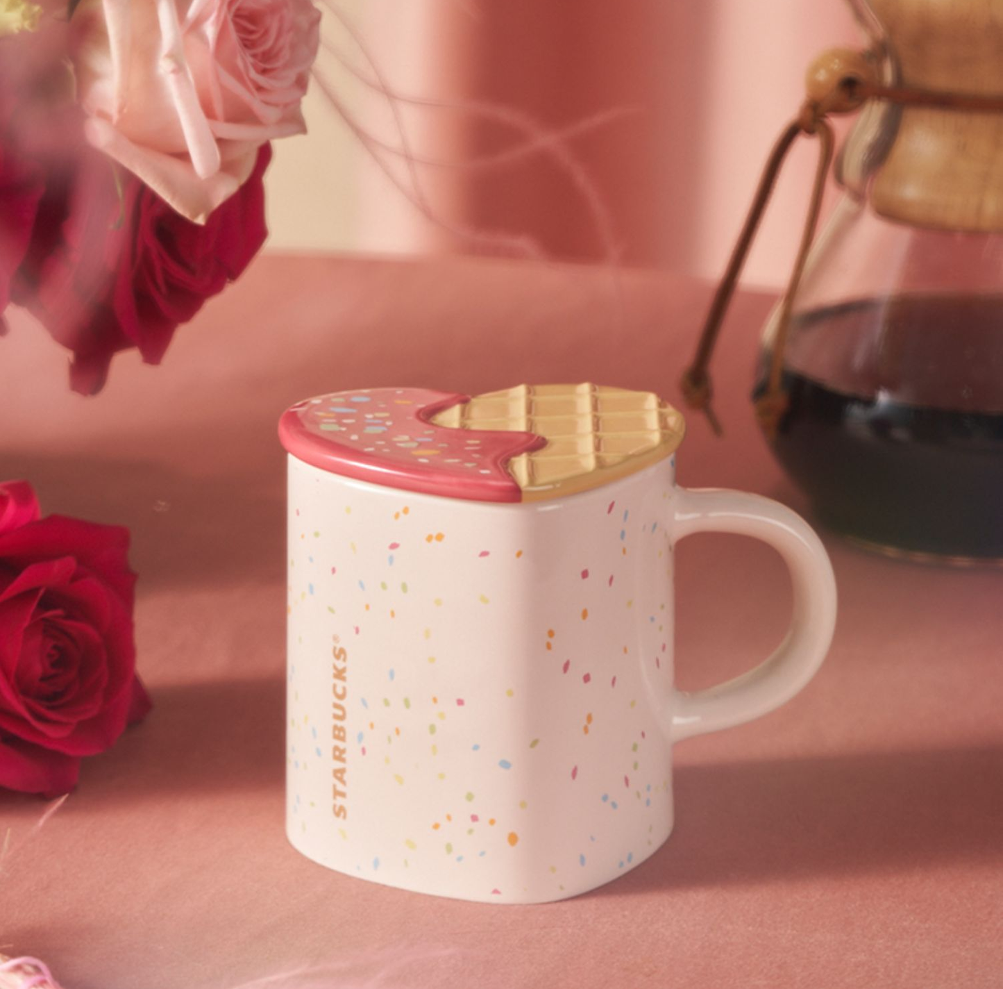China Starbucks - 355ml Heart Mug with Lid