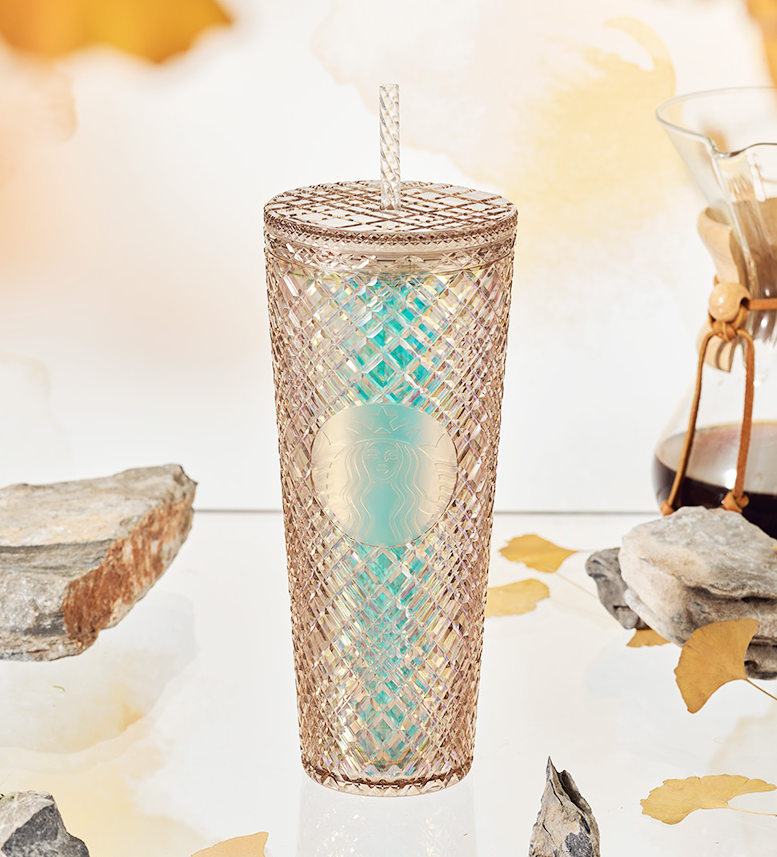 China Starbucks - 710ml Autumn Gold Jewel Studded Tumbler