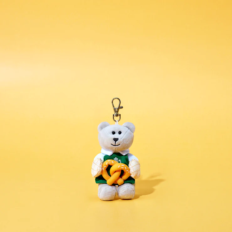 Hong Kong Starbucks - MINI PRETZEL HEART BEARISTA BEAR KEY CHAIN