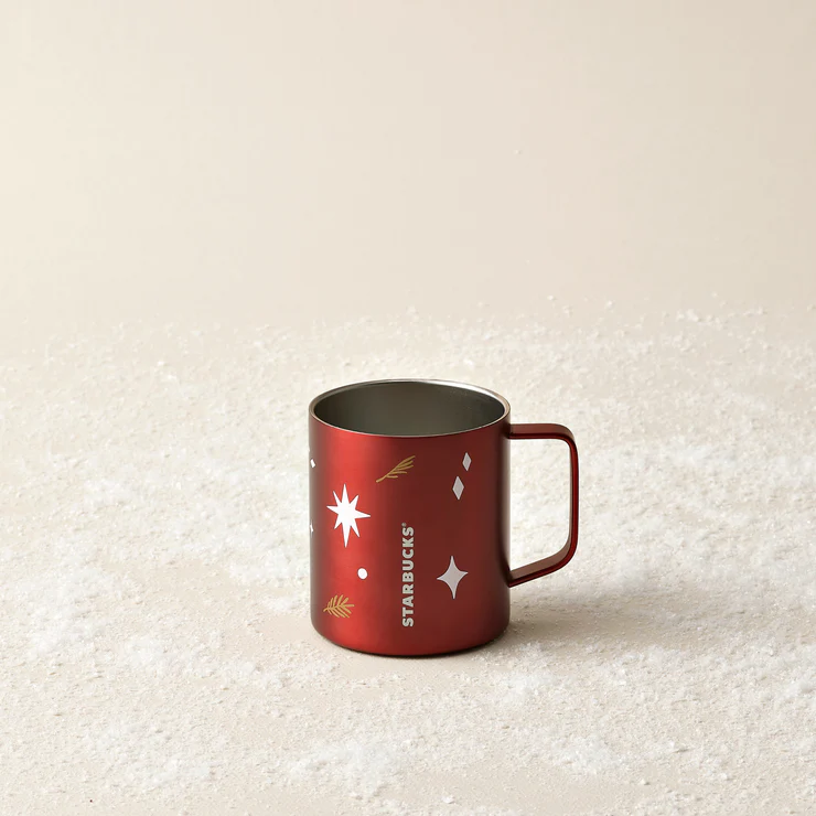 Hong Kong Starbucks - 14OZ RUBY FESTIVE ORNAMENTS SS MUG 1