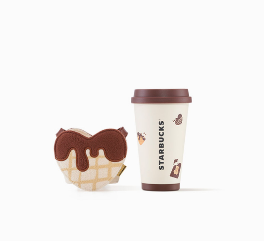 China Starbucks - 370ml Heart Biscuit Tumbler