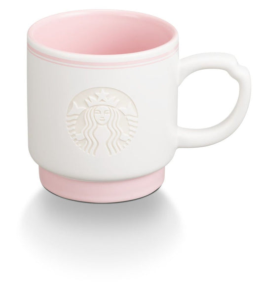 Hong Kong Starbucks - 10OZ CERAMIC PINK AND WHITE MUG