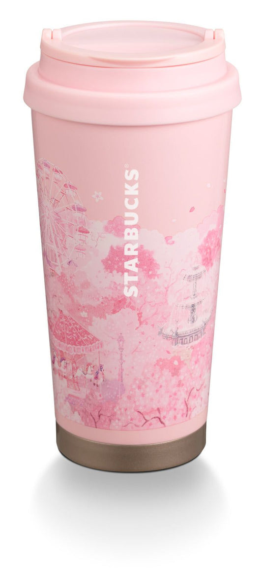 Hong Kong Starbucks - 16OZ CHERRY BLOSSOM FOUNTAIN SS TUMBLER