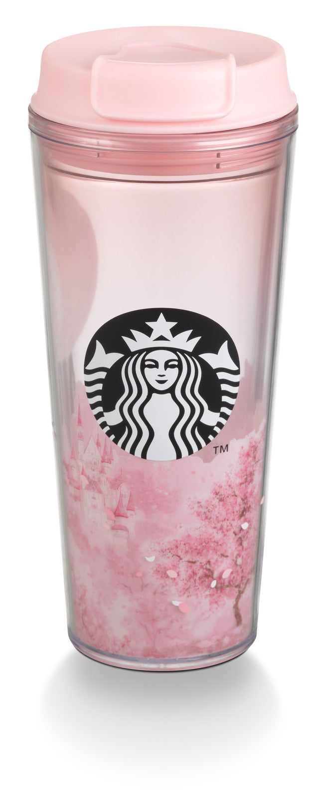 Hong Kong Starbucks - TUMBLER 16OZ PLASTIC PINK GLITTER AND RO WATER