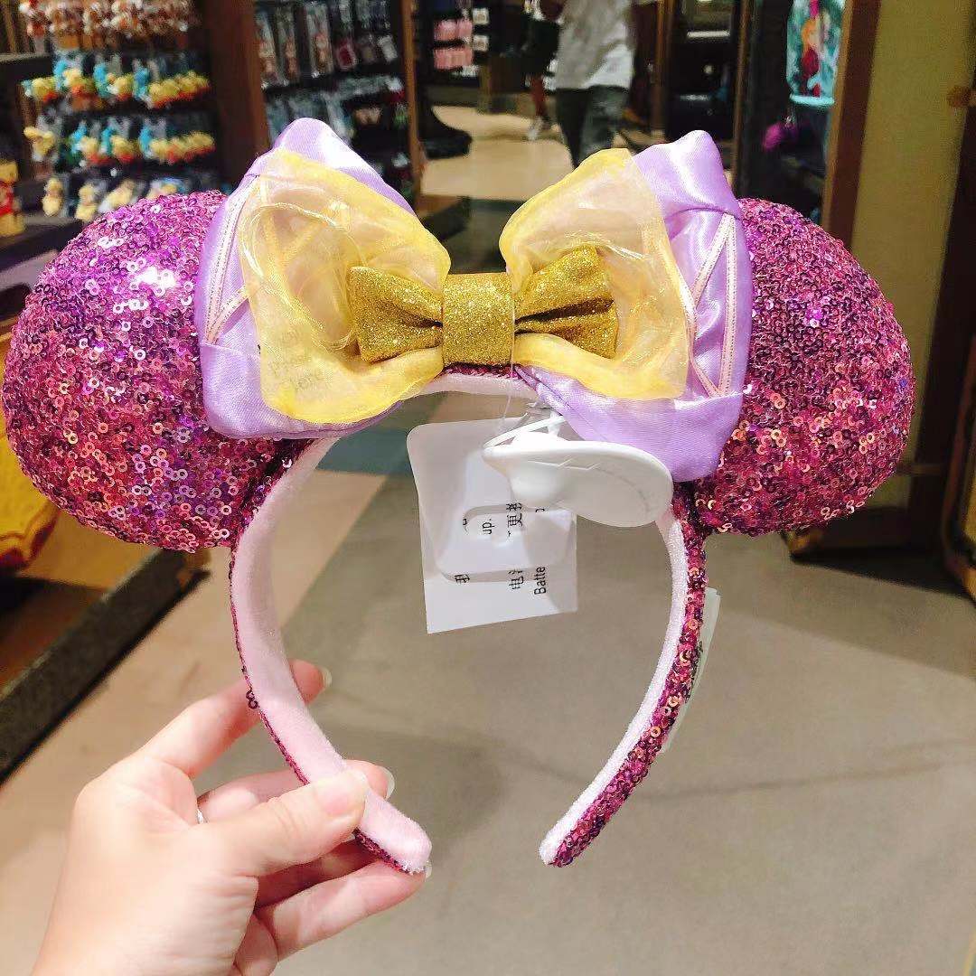 SHDL - light up pink sequin ears / headband