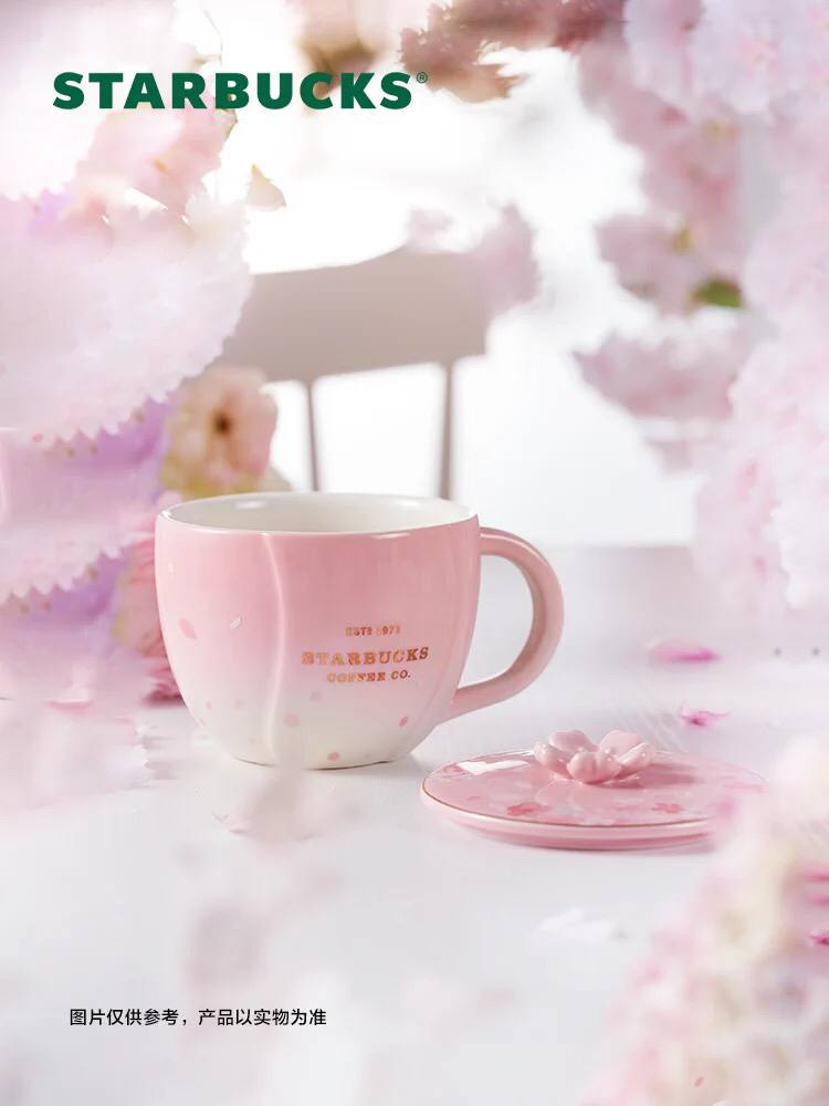 Starbucks China 2022 Sakura Season 355ml pink sakura double glass