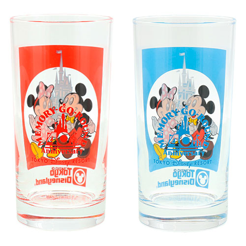 TDR - Disneyland 40th Anniversary MEMORY-GO-ROUND Collection - Glass set of 2