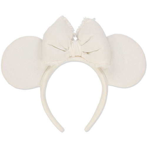 TDR - White Demin Minnie Headband / Ears