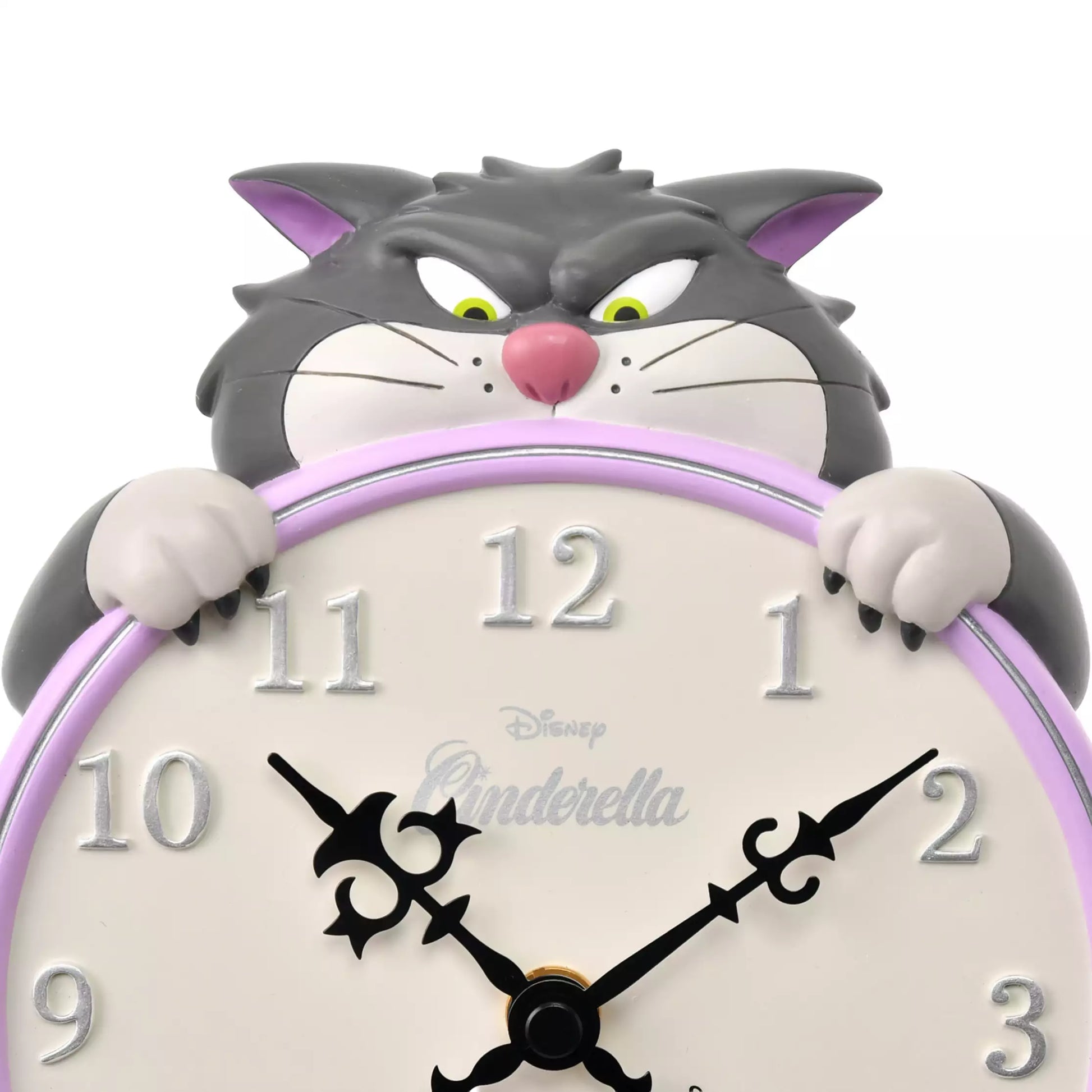 Disney Cat Day 2026 home decor item. High-quality lifestyle goods featuring a sophisticated 'chic antique' Disney Cat design. Perfect for adult Disney fans and cat lovers. Lucifer Wall Clock.