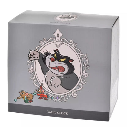 Disney Cat Day 2026 home decor item. High-quality lifestyle goods featuring a sophisticated 'chic antique' Disney Cat design. Perfect for adult Disney fans and cat lovers. Lucifer Wall Clock.