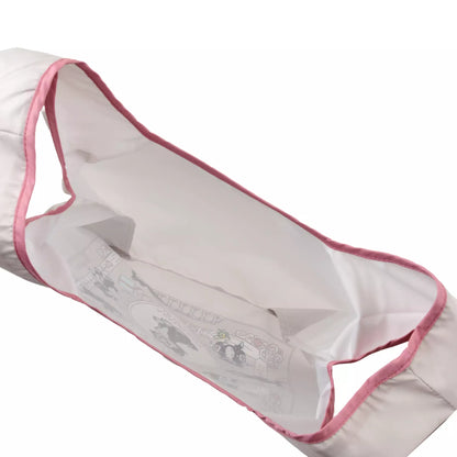 Disney Store Japan Figaro Eco Bag set. A reusable shopping bag that folds into a plush drawstring pouch shaped like Figaro's head. Features a black and white cat design with Cleo the goldfish details.