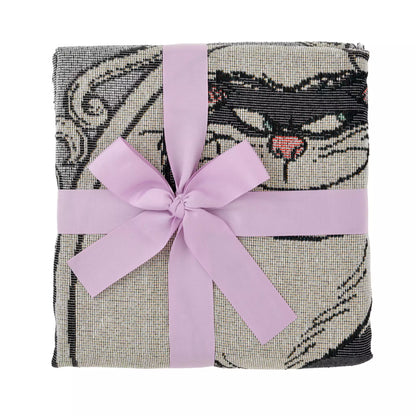 Blanket from the Disney Cat Day 2026 collection. Gray blanket featuring Lucifer, Jaq and Gus in a various adorable positions. Exclusive Japanese Disney merchandise celebrating February 22nd.