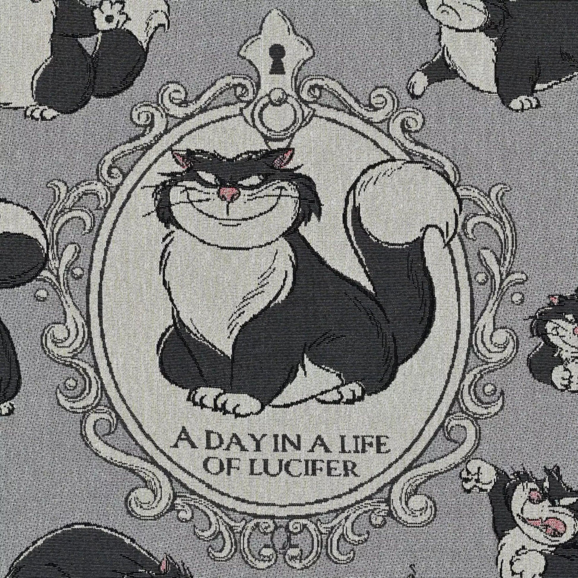 Blanket from the Disney Cat Day 2026 collection. Gray blanket featuring Lucifer, Jaq and Gus in a various adorable positions. Exclusive Japanese Disney merchandise celebrating February 22nd.