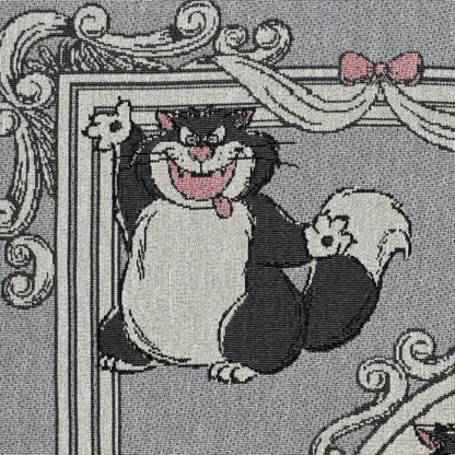 Blanket from the Disney Cat Day 2026 collection. Gray blanket featuring Lucifer, Jaq and Gus in a various adorable positions. Exclusive Japanese Disney merchandise celebrating February 22nd.