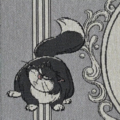 Blanket from the Disney Cat Day 2026 collection. Gray blanket featuring Lucifer, Jaq and Gus in a various adorable positions. Exclusive Japanese Disney merchandise celebrating February 22nd.