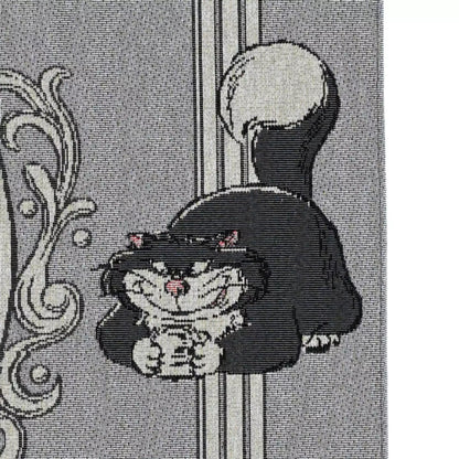 Blanket from the Disney Cat Day 2026 collection. Gray blanket featuring Lucifer, Jaq and Gus in a various adorable positions. Exclusive Japanese Disney merchandise celebrating February 22nd.