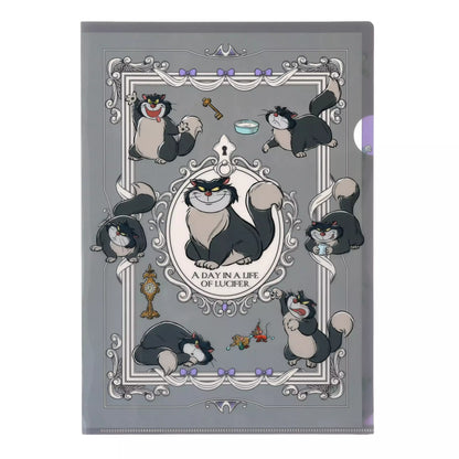 Disney Store Japan Cat Day 2026 limited edition merchandise. Japan exclusive Disney character goods featuring Lucifer, Figaro, and Marie with a chic antique design aesthetic. Figaro and Lucifer plastic folders. shop at LEALEA MART.