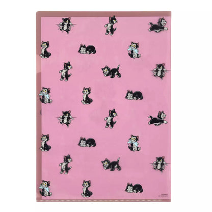 Disney Store Japan Cat Day 2026 limited edition merchandise. Japan exclusive Disney character goods featuring Lucifer, Figaro, and Marie with a chic antique design aesthetic. Figaro and Lucifer plastic folders. shop at LEALEA MART.