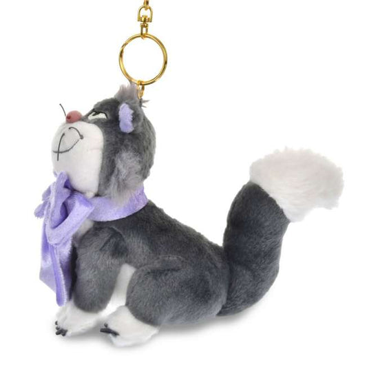 Disney Store Japan Cat Day 2026 limited edition merchandise. Japan exclusive Disney character goods featuring Lucifer, Figaro, and Marie with a chic antique design aesthetic. Lucifer plush keychain.