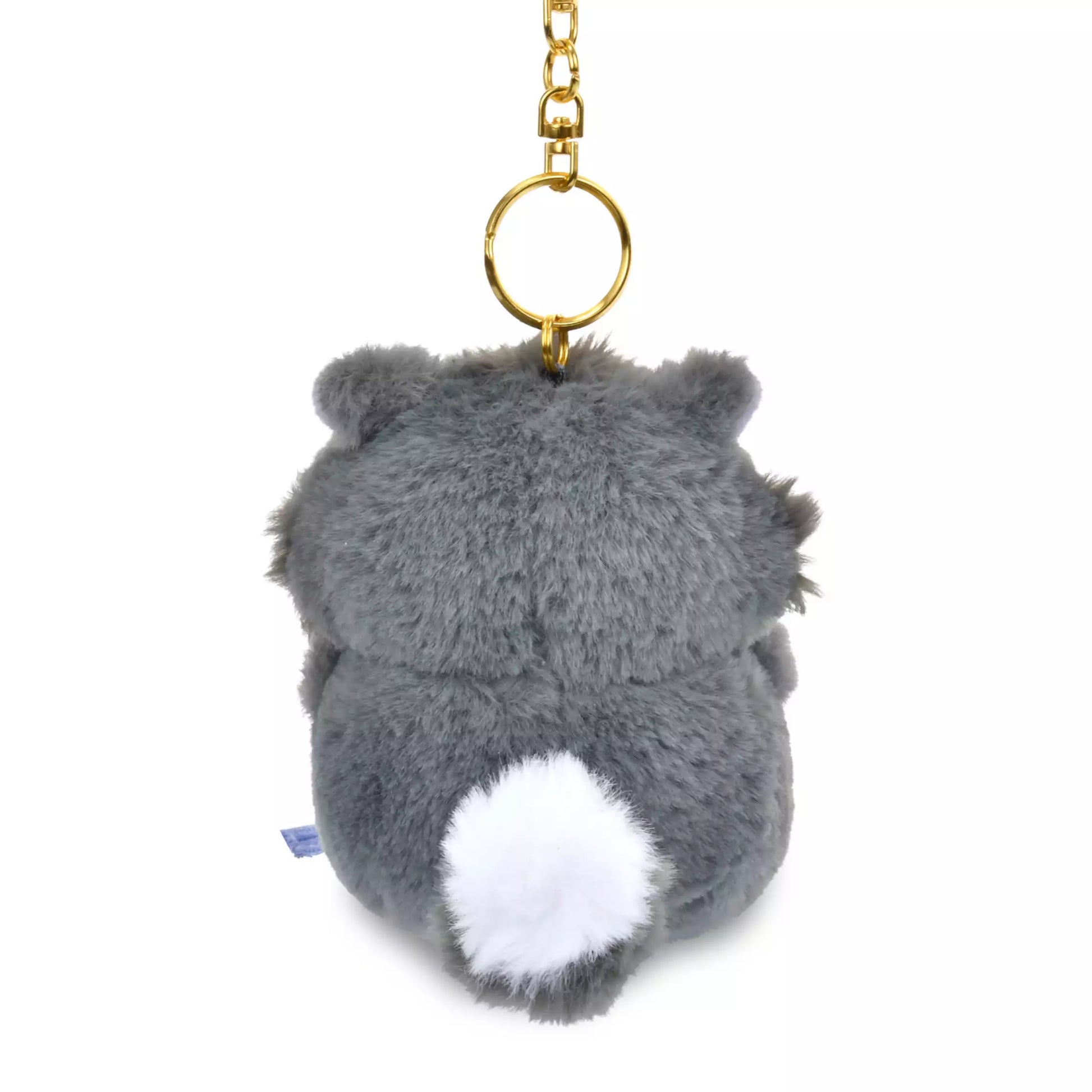Lucifer and Figaro plush keychains from the Disney Cat Day 2026 series. Fluffy stuffed animal keychains holding a yarn ball or mouse toy. These interactive plushies vibrate when the pull-string toy is pulled.