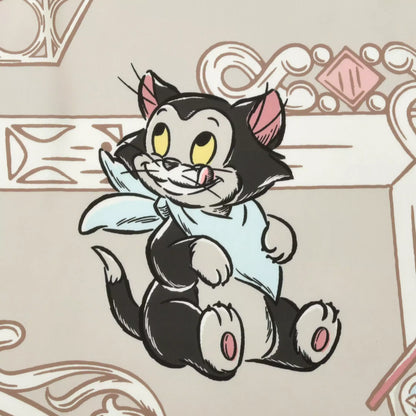 Scarf from the Disney Cat Day 2026 collection. White polyester scarf featuring Figaro in various adorable positions. Exclusive Japanese Disney merchandise celebrating February 22nd.