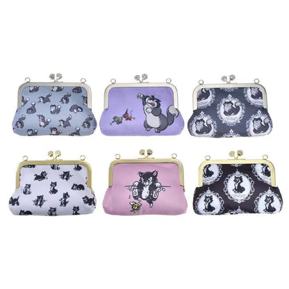 Disney Cat Day 2026 Secret Blind Box package. A mystery collectible item containing one of several Disney Cat characters like Lucifer, Figaro, or the Aristocats. The packaging features a vintage book illustration style.