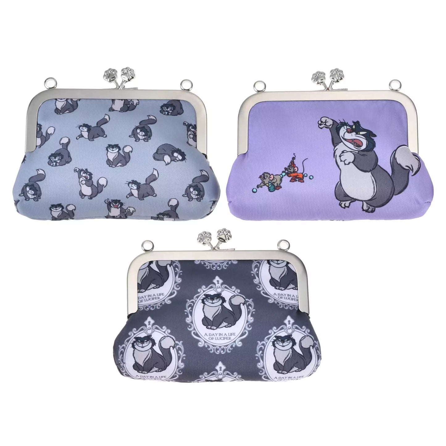 Disney Cat Day 2026 Secret Blind Box package. A mystery collectible item containing one of several Disney Cat characters like Lucifer, Figaro, or the Aristocats. The packaging features a vintage book illustration style.