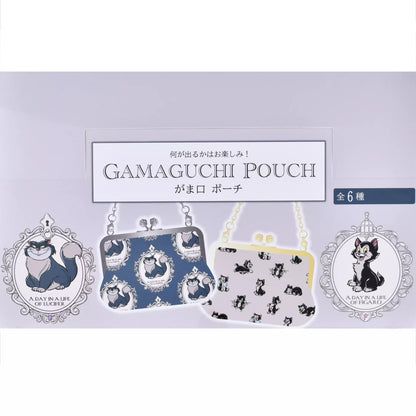 Disney Cat Day 2026 Secret Blind Box package. A mystery collectible item containing one of several Disney Cat characters like Lucifer, Figaro, or the Aristocats. The packaging features a vintage book illustration style.