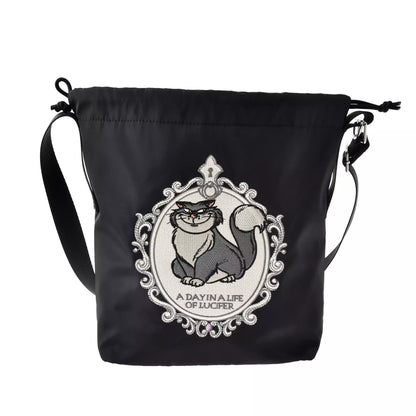 Disney Store Japan Cat Day 2026 limited edition merchandise. Japan exclusive Disney character goods featuring Lucifer, Figaro, and Marie with a chic antique design aesthetic. Lucifer shoulder bag. shop at LEALEA MART.