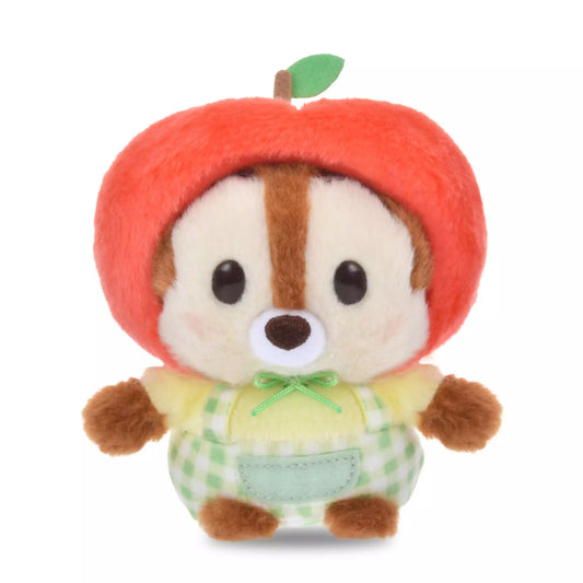 Urupocha-chan Glossy Fruits series plush doll. Small palm-sized Disney character sitting in a fruit-themed outfit. Japan exclusive collectible plush.