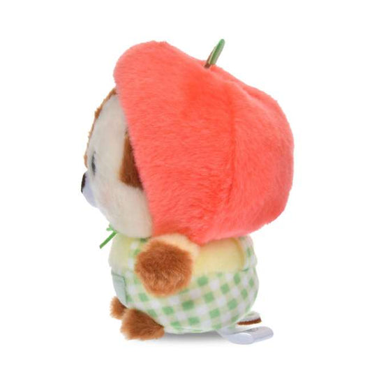 Urupocha-chan Glossy Fruits series plush doll. Small palm-sized Disney character sitting in a fruit-themed outfit. Japan exclusive collectible plush.