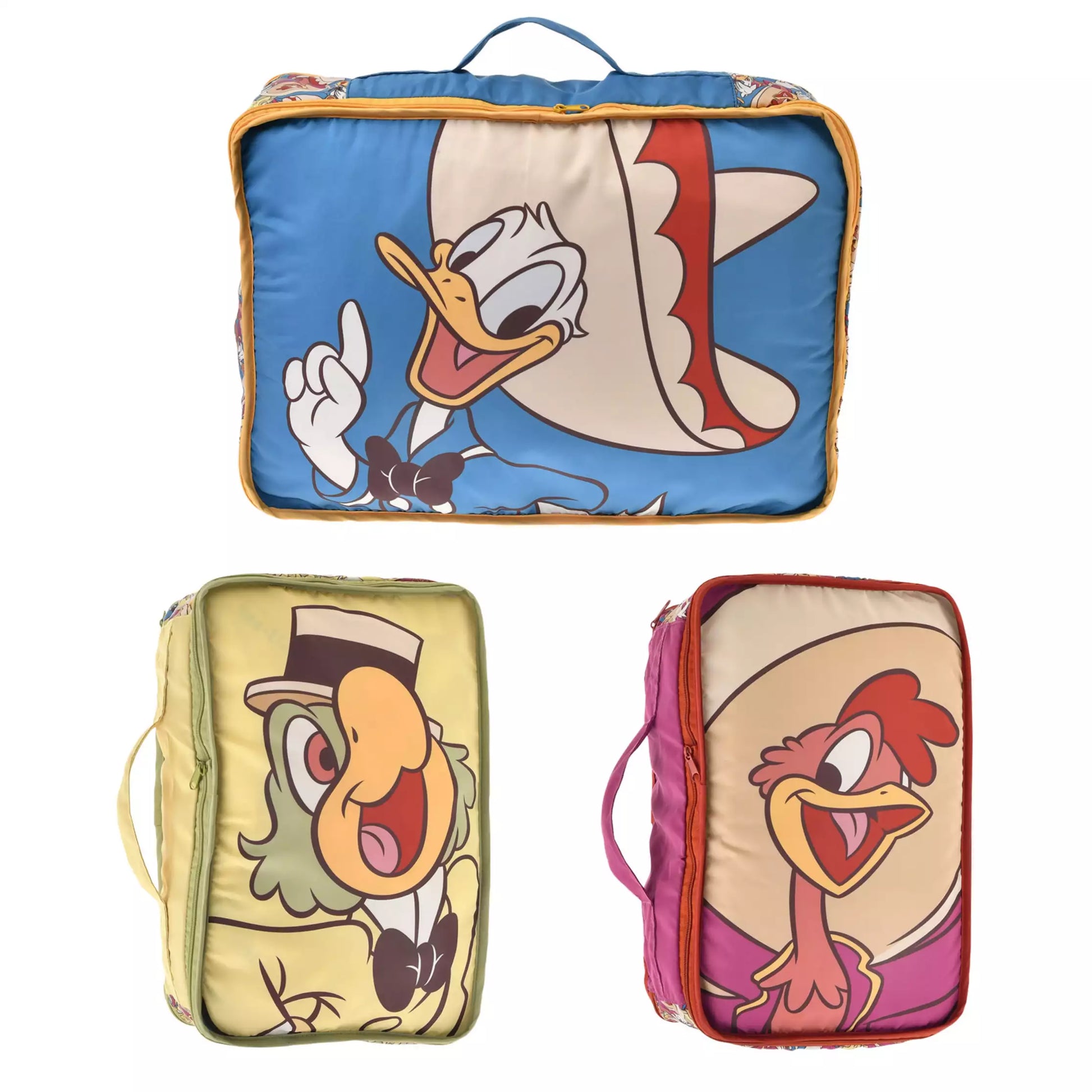 Disney Store Japan-Travel with Amigos-Clothing Compression Bags in Set. Donald, José and Panchito the Three Caballeros. Shop at LEALEA MART.