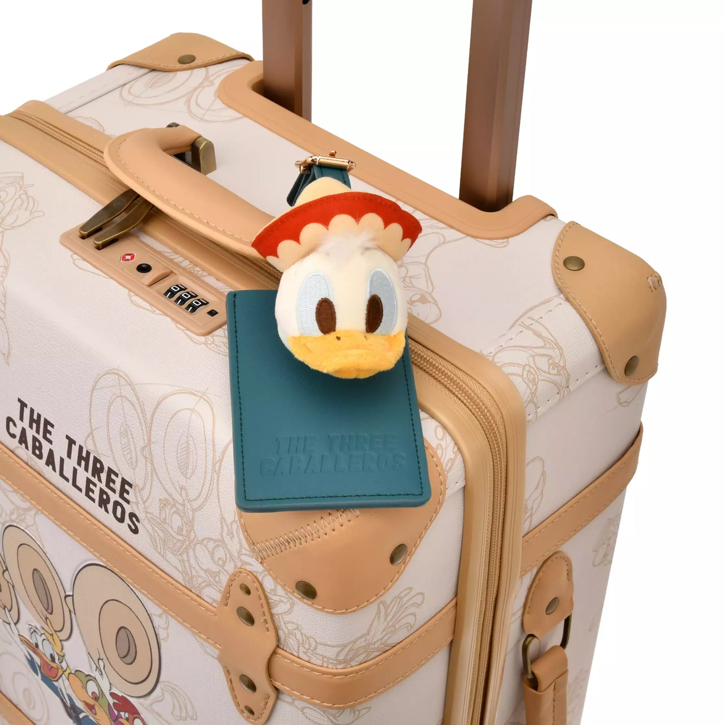 Disney Store Japan-Travel with Amigos-Donald Luggage Tag with Plush. Donald, José and Panchito the Three Caballeros. Shop at LEALEA MART.