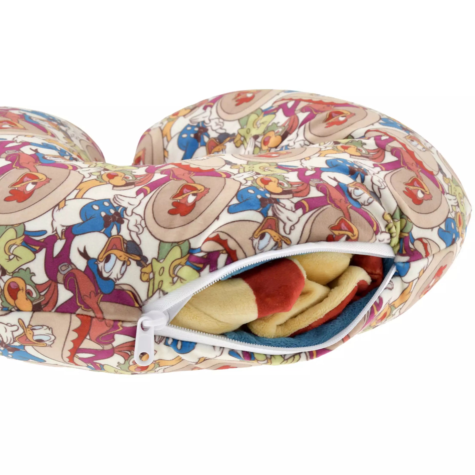 Disney Store Japan-Travel with Amigos-Reversible Neck Pillow. Donald, José and Panchito the Three Caballeros. Shop at LEALEA MART.
