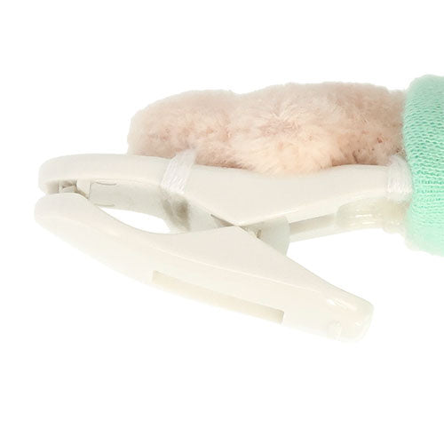 Shoulder plush toy of Vanellope with brown hair, green hoodie, and striped pants.