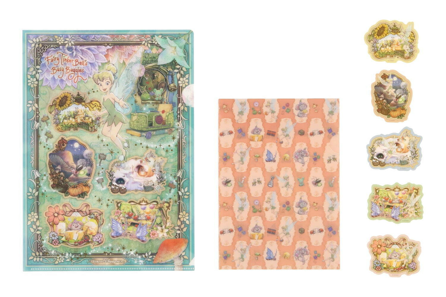 TDR - Fairy Tinker Bell's Busy Buggies Collection - Clear file and stickers set