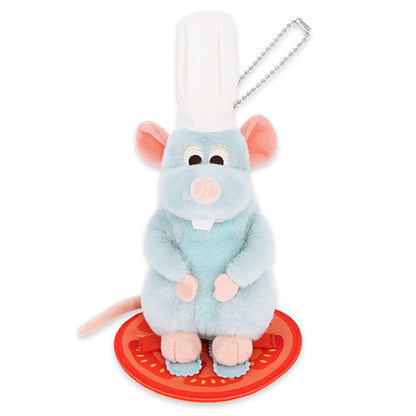 Official Tokyo DisneySea Food & Wine Festival 2026 merchandise featuring Remy from Ratatouille. The should plush shows the Little Chef ready to cook. He wears his signature chef's hat.
