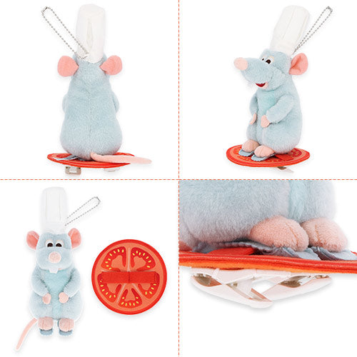 Official Tokyo DisneySea Food & Wine Festival 2026 merchandise featuring Remy from Ratatouille. The should plush shows the Little Chef ready to cook. He wears his signature chef's hat.