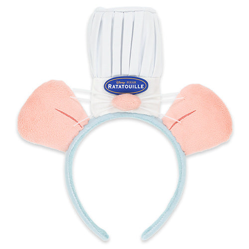 Wearable merchandise for the Tokyo DisneySea Food & Wine Festival. This headband features an illustration of Remy and stylish culinary patterns.