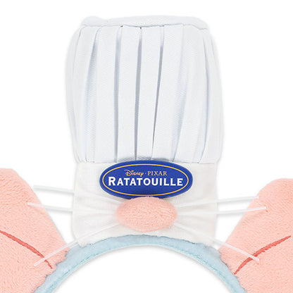 Wearable merchandise for the Tokyo DisneySea Food & Wine Festival. This headband features an illustration of Remy and stylish culinary patterns.