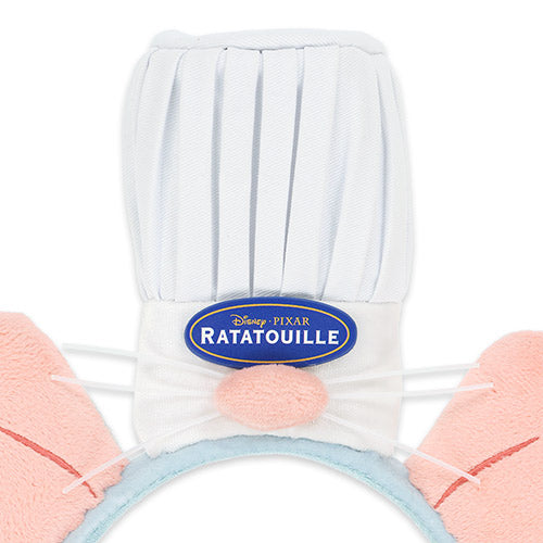 Wearable merchandise for the Tokyo DisneySea Food & Wine Festival. This headband features an illustration of Remy and stylish culinary patterns.