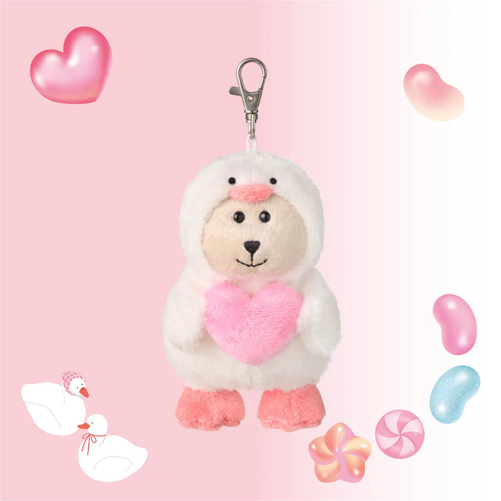 Hong Kong Starbucks - 2026 - BEARISTA BEAR CALL DUCK HEART KEYCHAIN