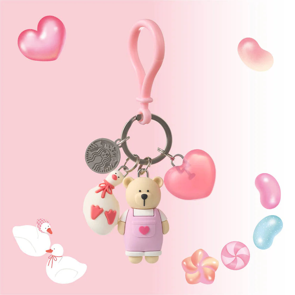 Hong Kong Starbucks - 2026 - JELLY COLLECTORS DUCKIES AND BEARISTA KEYCHAIN