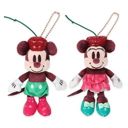 Tokyo Disney Resort Valentine 2026 Minnie Mouse Plush Keychains Set - Sweet and Loving with the Cherry on top Collection